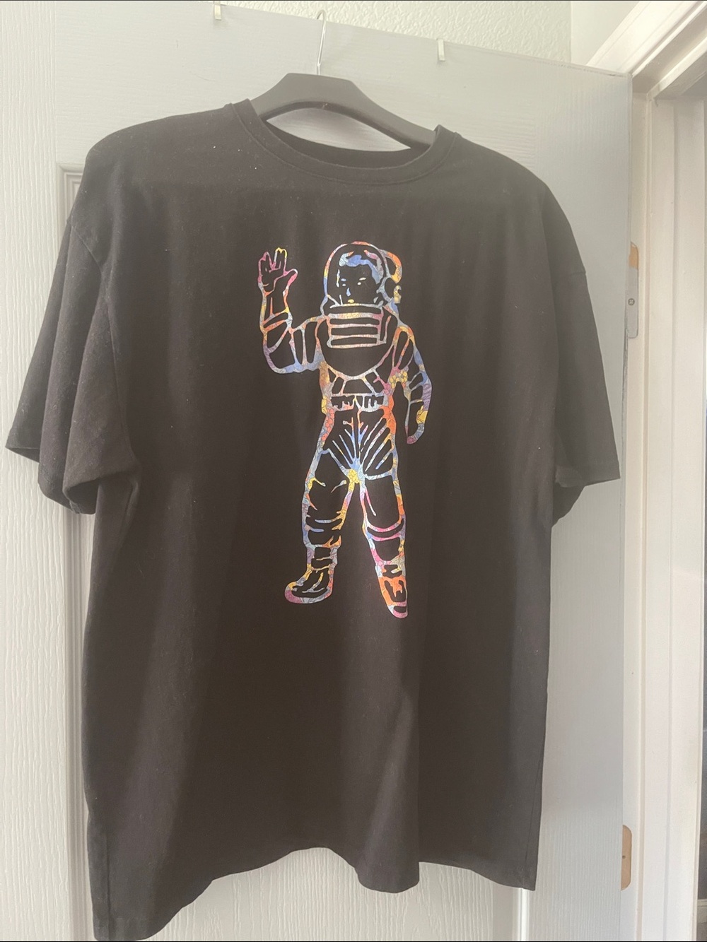 Billionaire Boys Club Black Tee with Neon Multicolor Astronaut